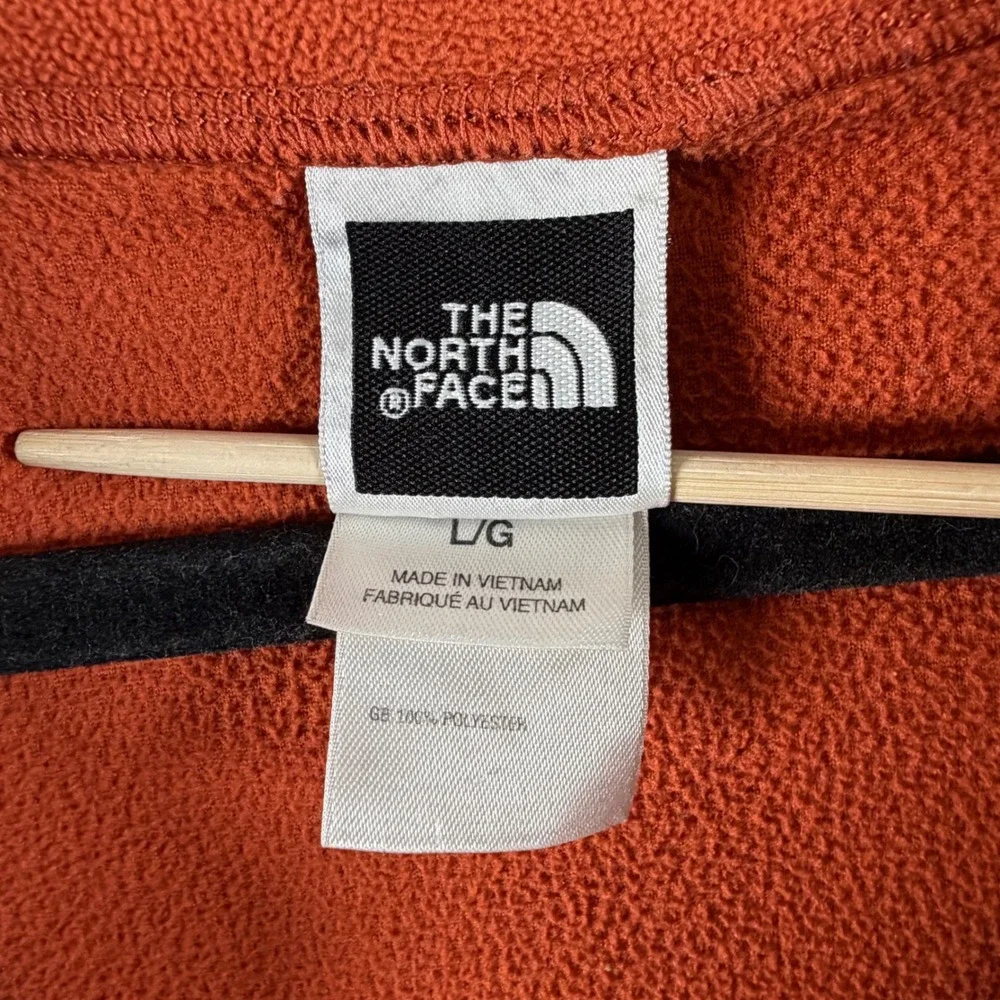 The North Face TKA 100 Fleece Mens L Orange 1/4 Zip Pullover Long Sleeve Hiking